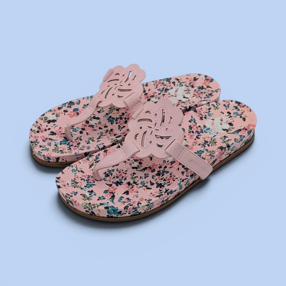 Sam & Libby Floral Sandal 9 Pink Coquette Cottagecore Boho Summer Beach Vacation